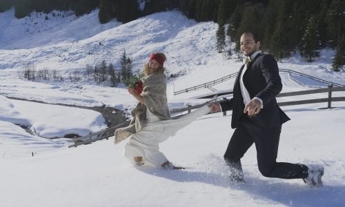 Hochzeitsfotografie – after wedding shooting im Schnee
